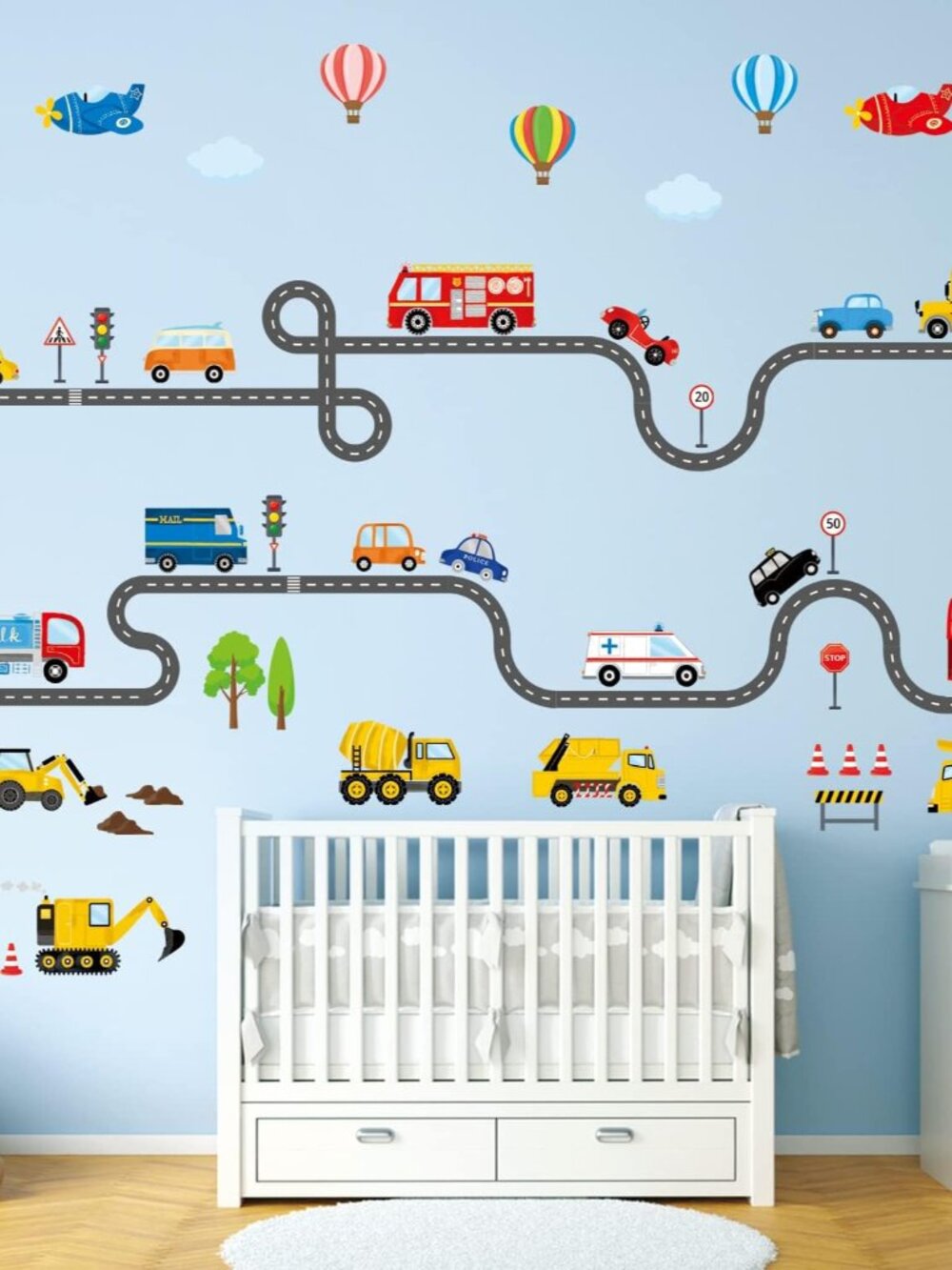 Cars, Vehicles and Road Wall Stickers Decals for Kids SG3-2308